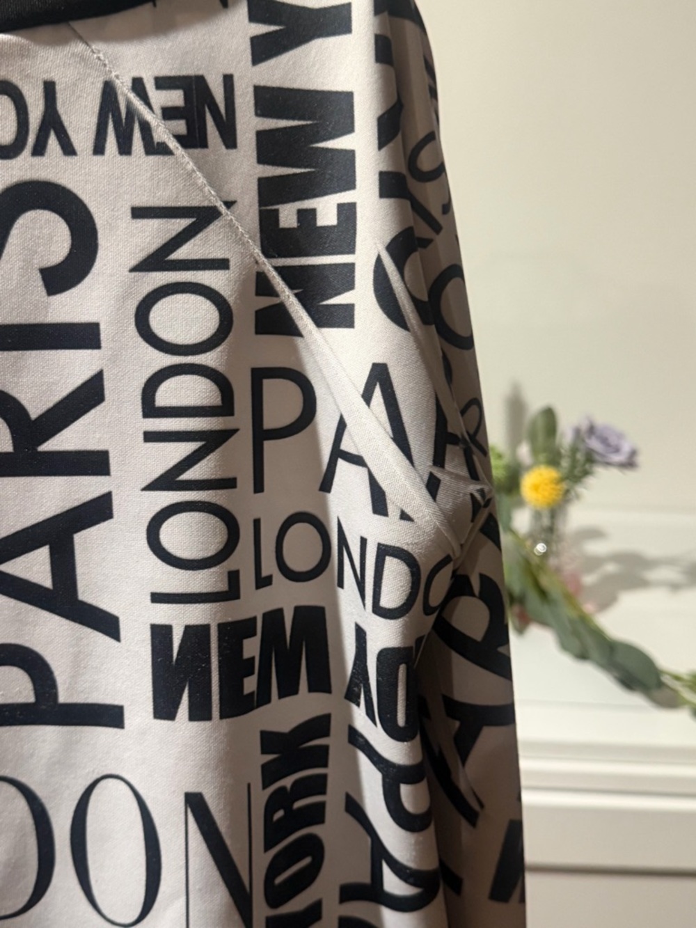 Blu Planet Black and White City Text Print Sweatshirt - Picture 9 of 9